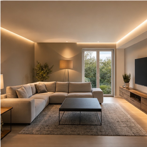 Renovierung Troisdorf – elegantes helles Wohnzimmer
